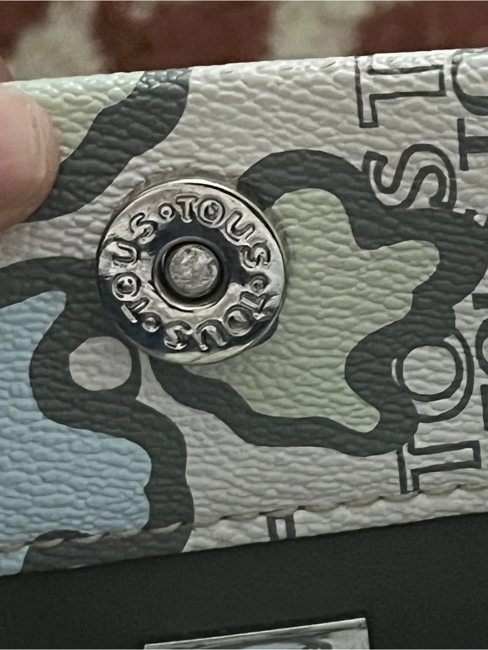 Tous Mint, Aqua & Brown Patterned Tote Bag